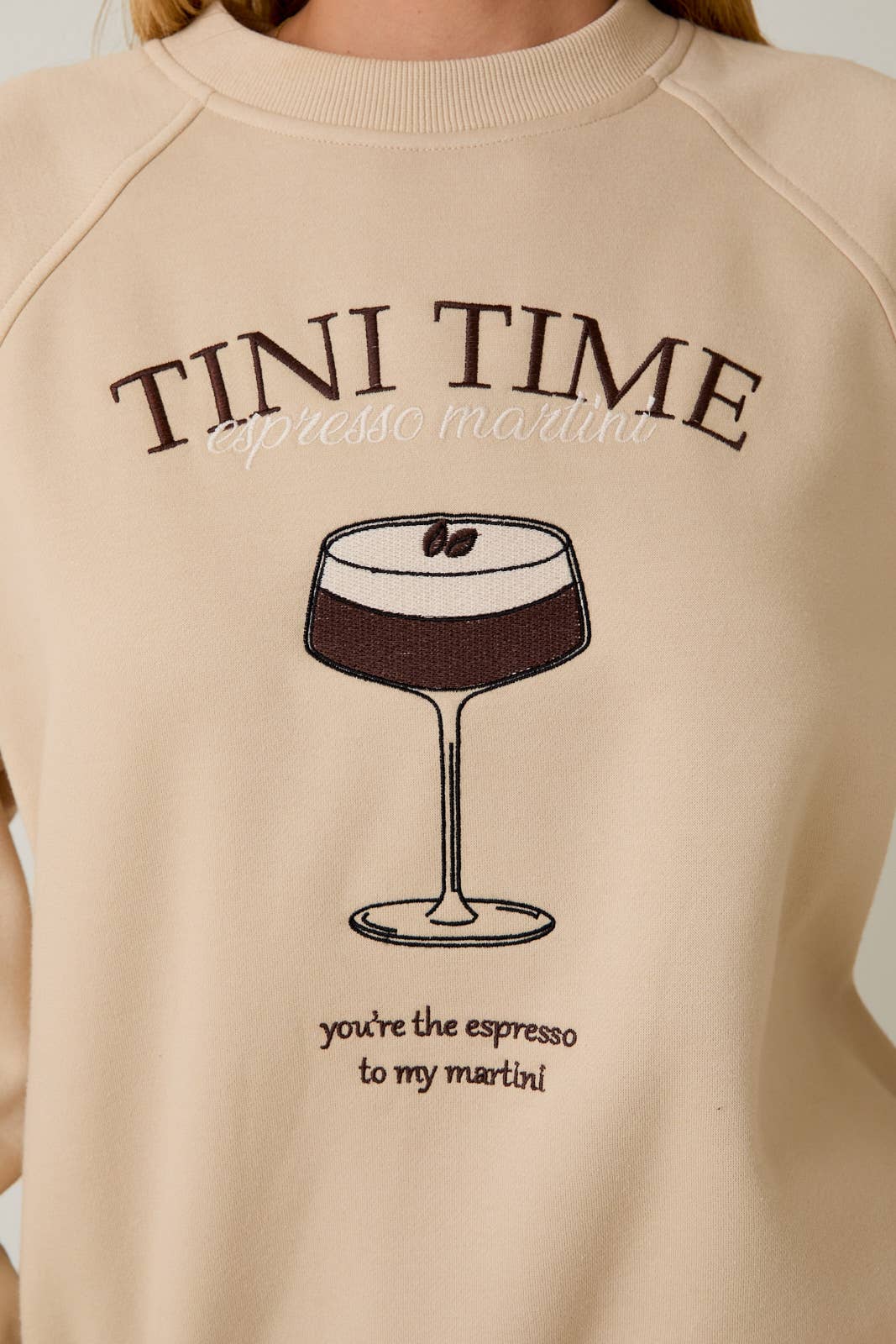 ROUND NECK LONG SLEEVE 'TINI TIME' SWEATSHIRT