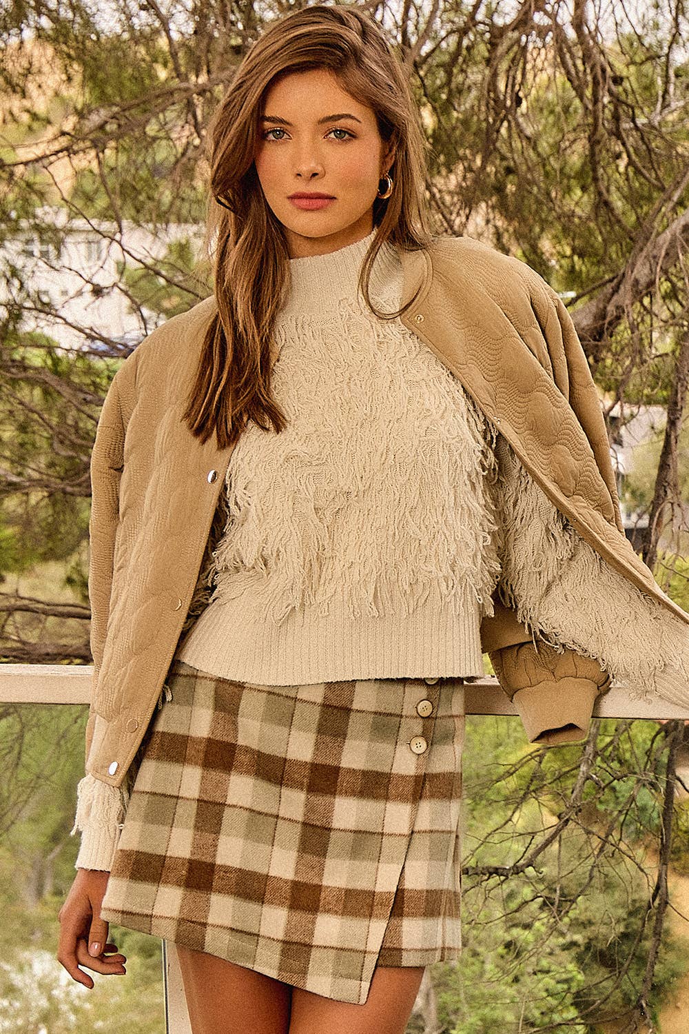 Shaggy Knit Pullover Sweater: Ivory