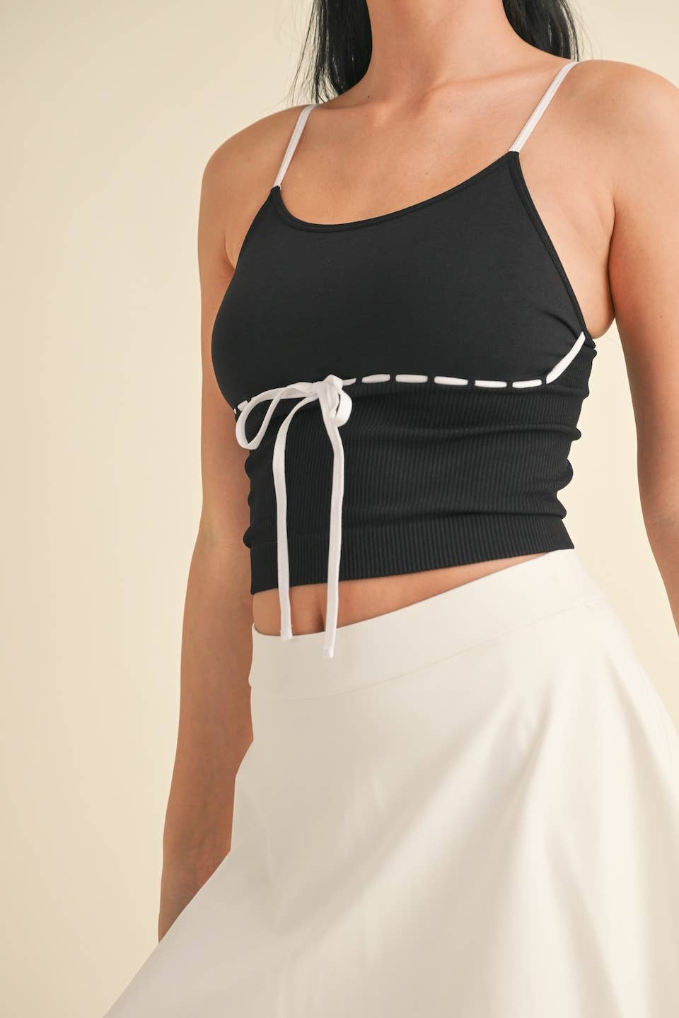 Front Ribbon Detail Tank Top