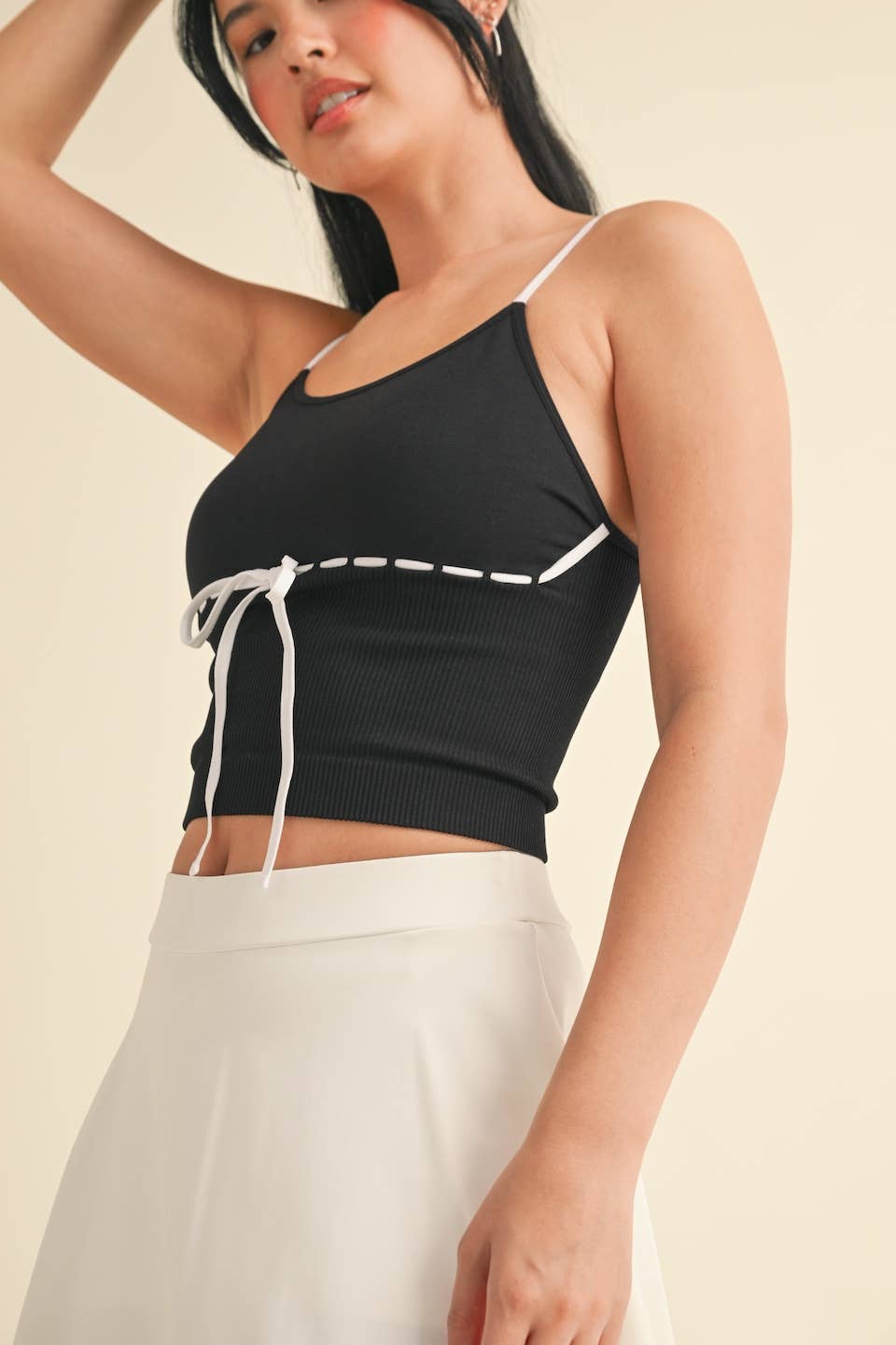 Front Ribbon Detail Tank Top