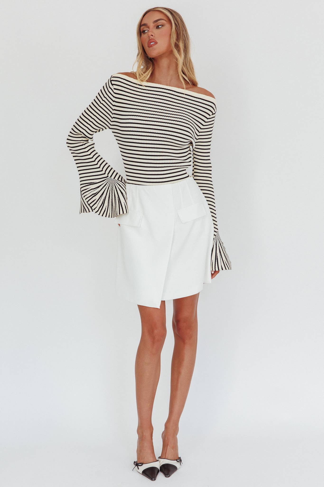 LONG SLEEVE STRIPED SWEATER / WA0002H01