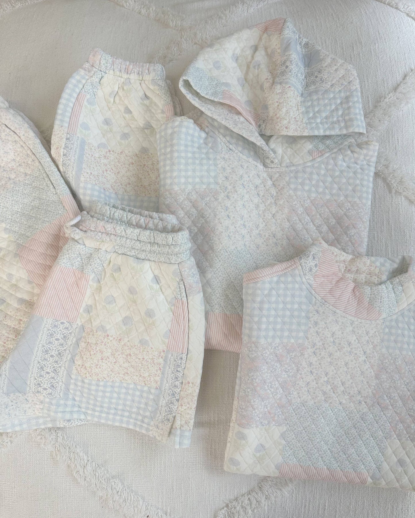 Shades Of Blue Quilted Pastel Joggers