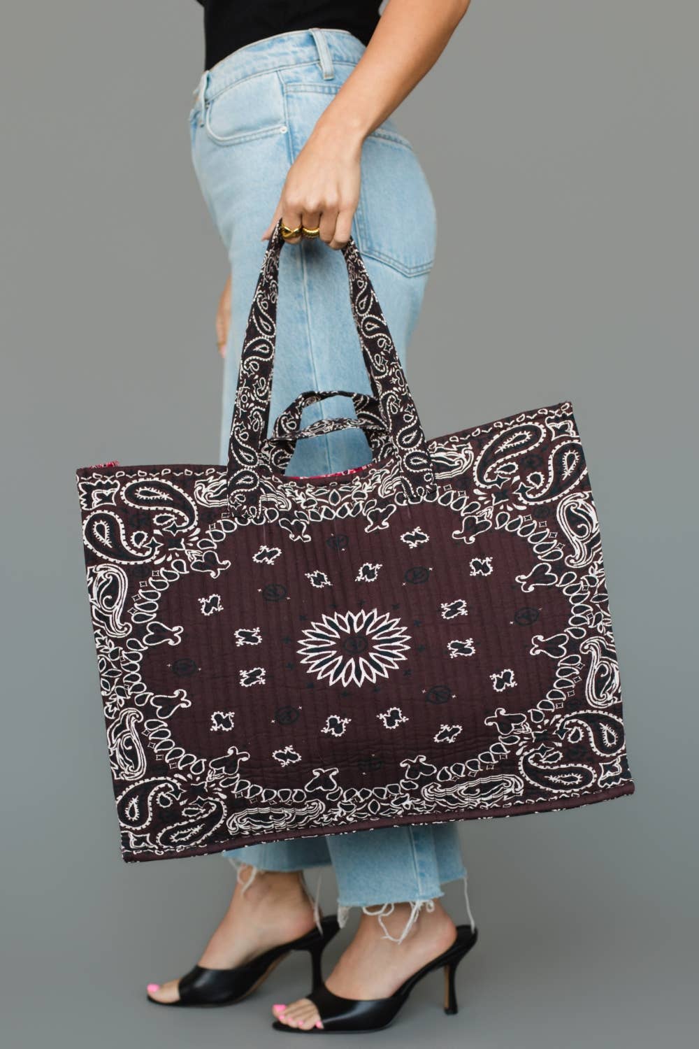 JUNE Ship - Brown Bandana Tote
