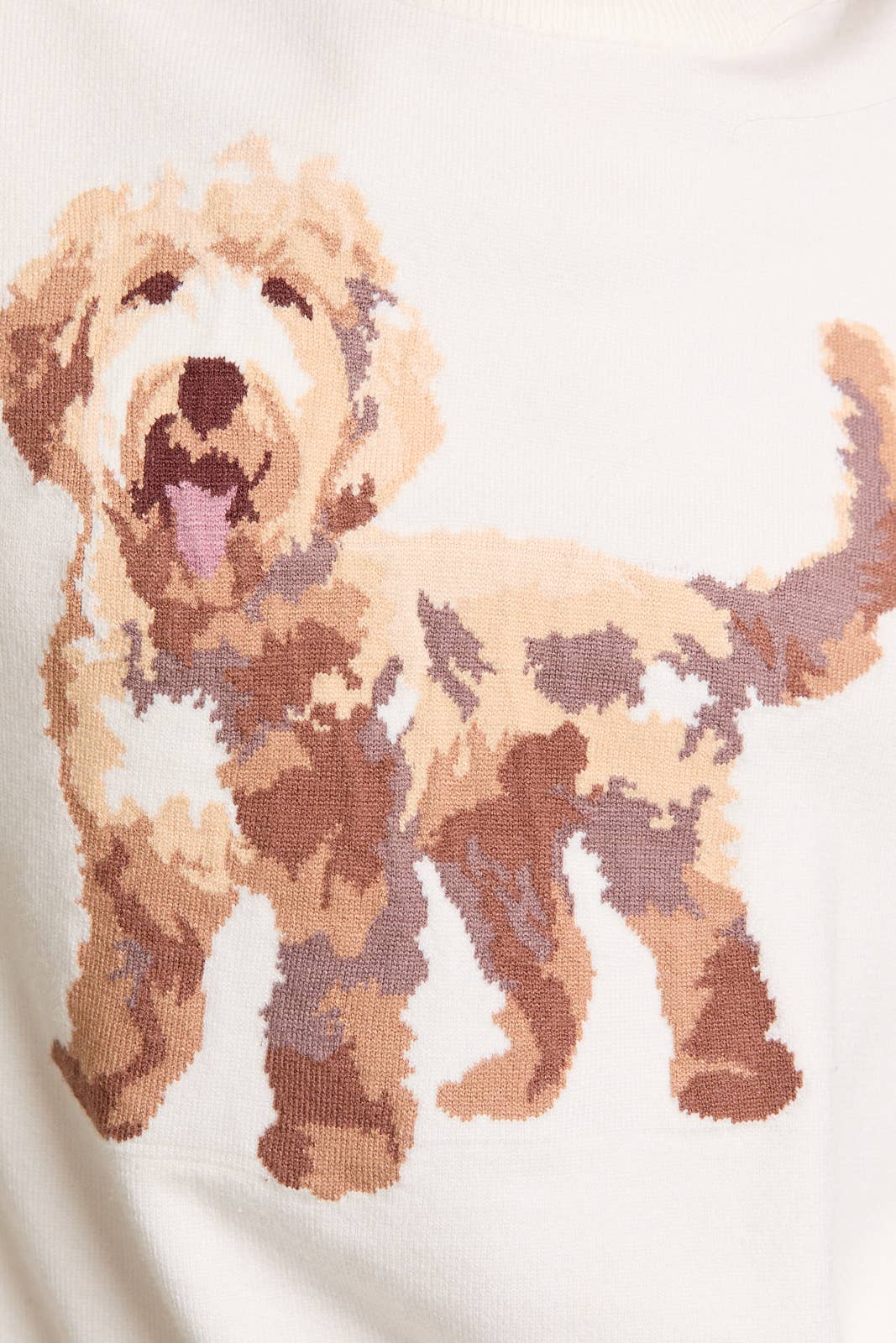 LONG SLEEVE CREW NECK PUPPY GRAPHIC SWEATER