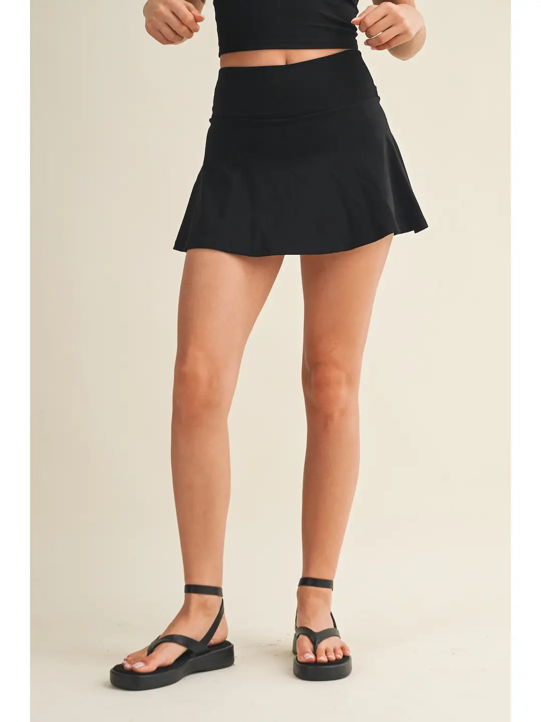 Mini Circle Skirt with Bow Back Detail