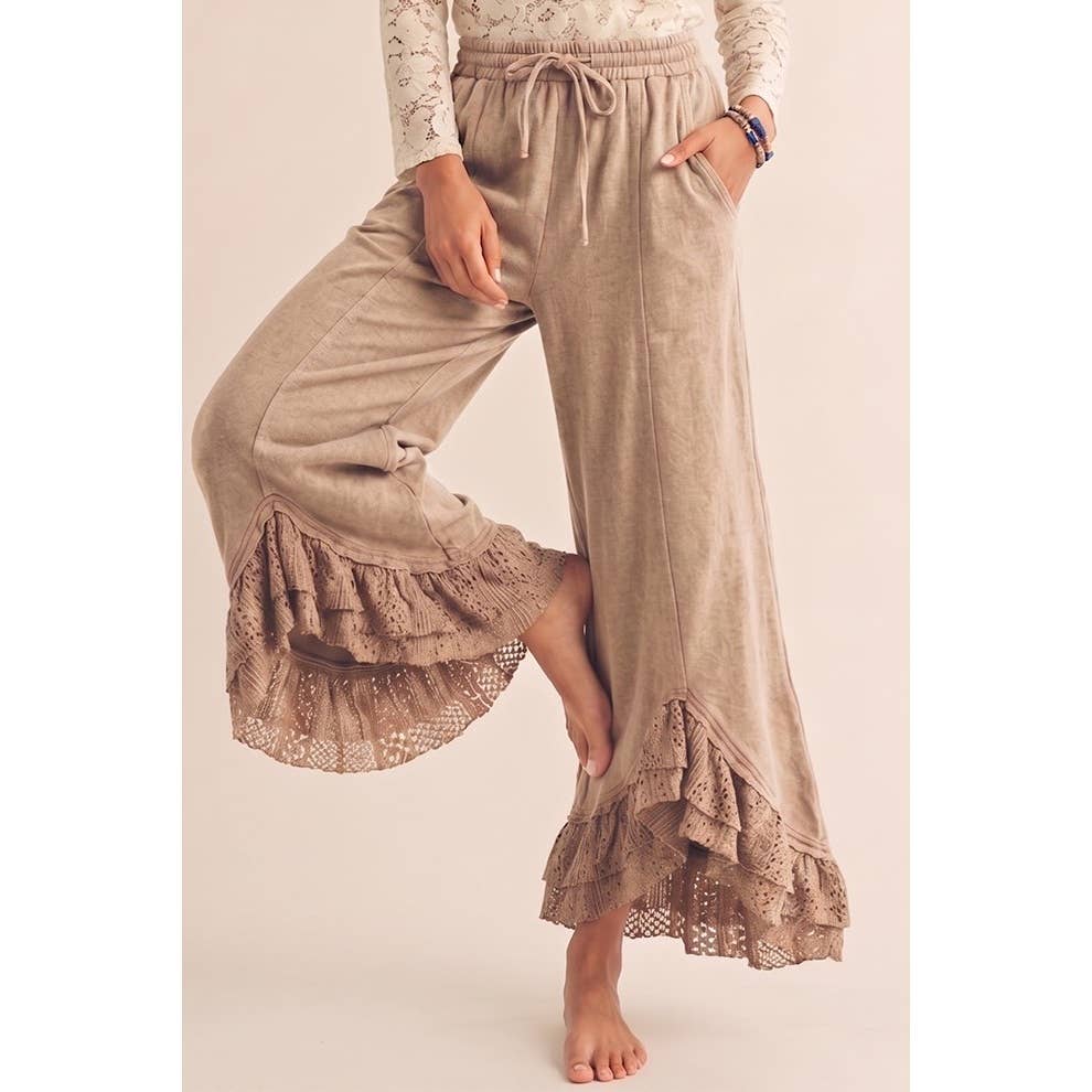 Romantic Lace Mineral Wash Whisper Wide Leg Pants