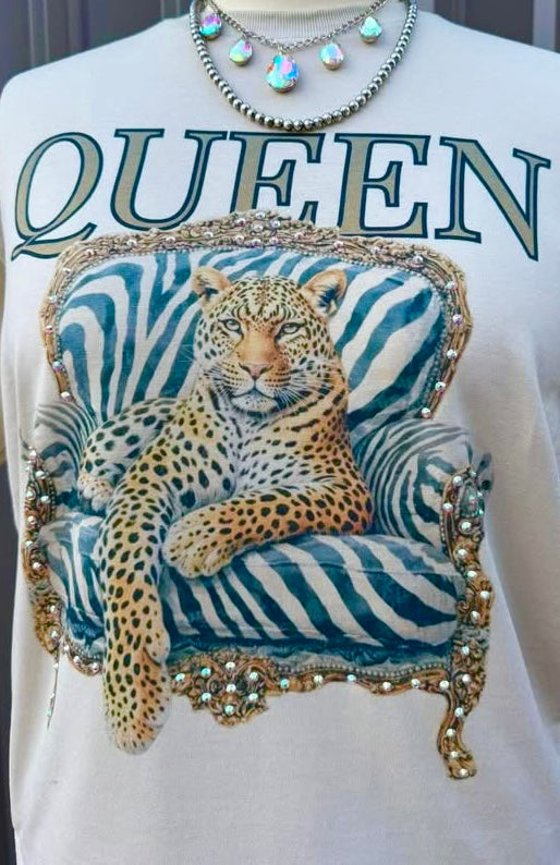 QUEEN blinged short sleeve tee