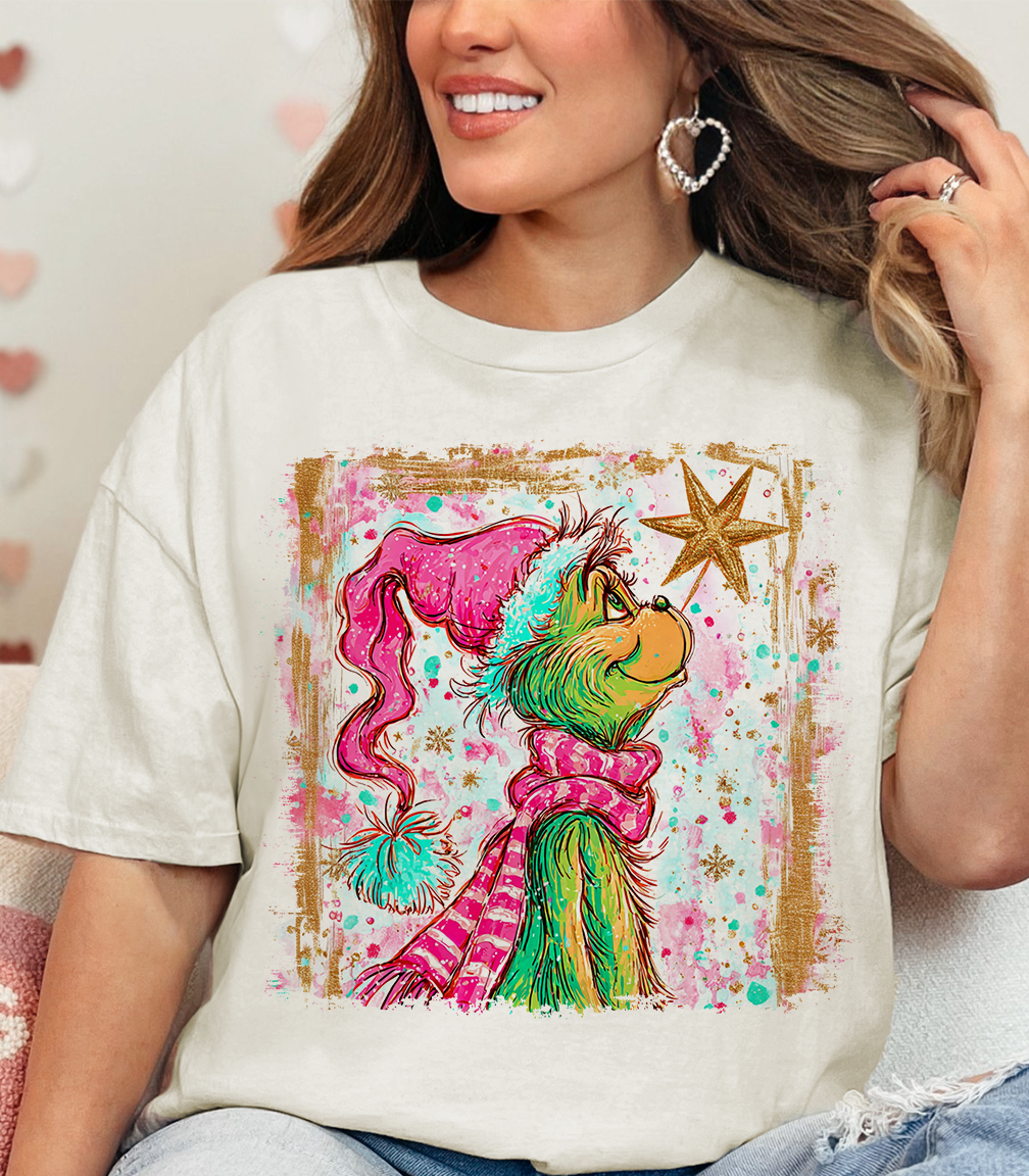 Christmas Star Grinch blinged tee