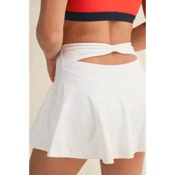 Mini Circle Skirt with Bow Back Details