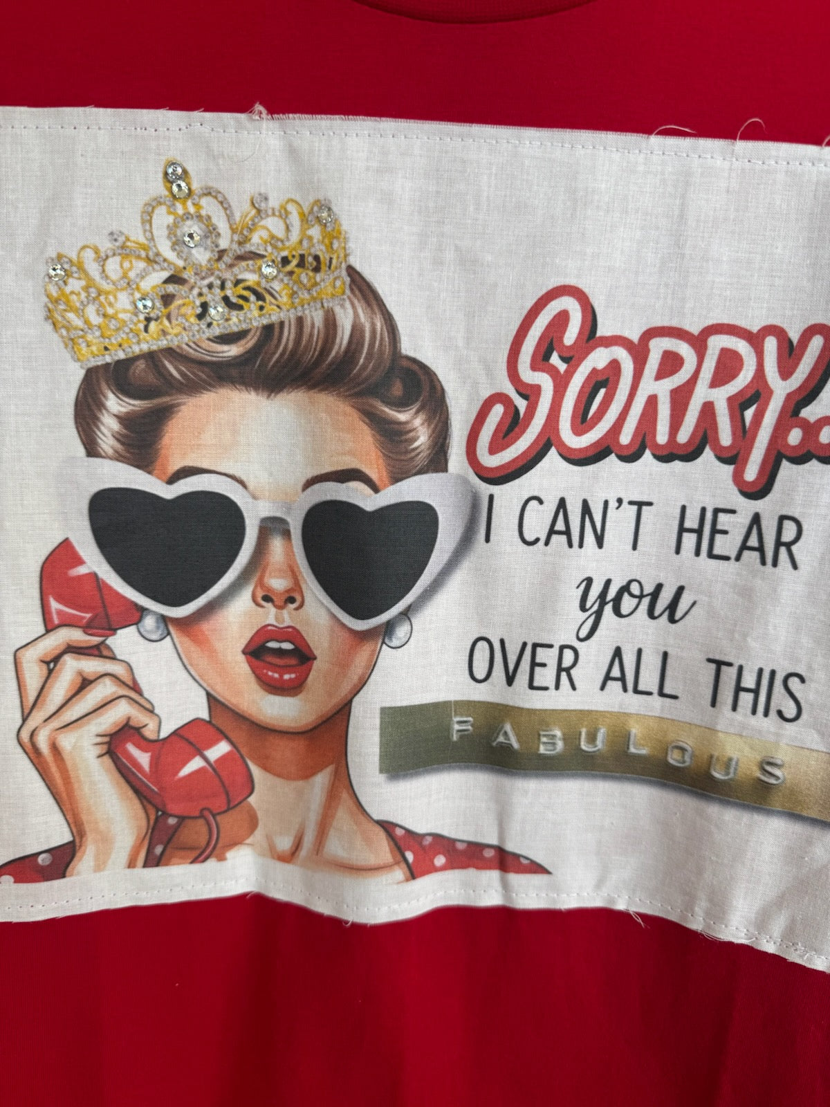 Fabulous blinged red short sleeve tee