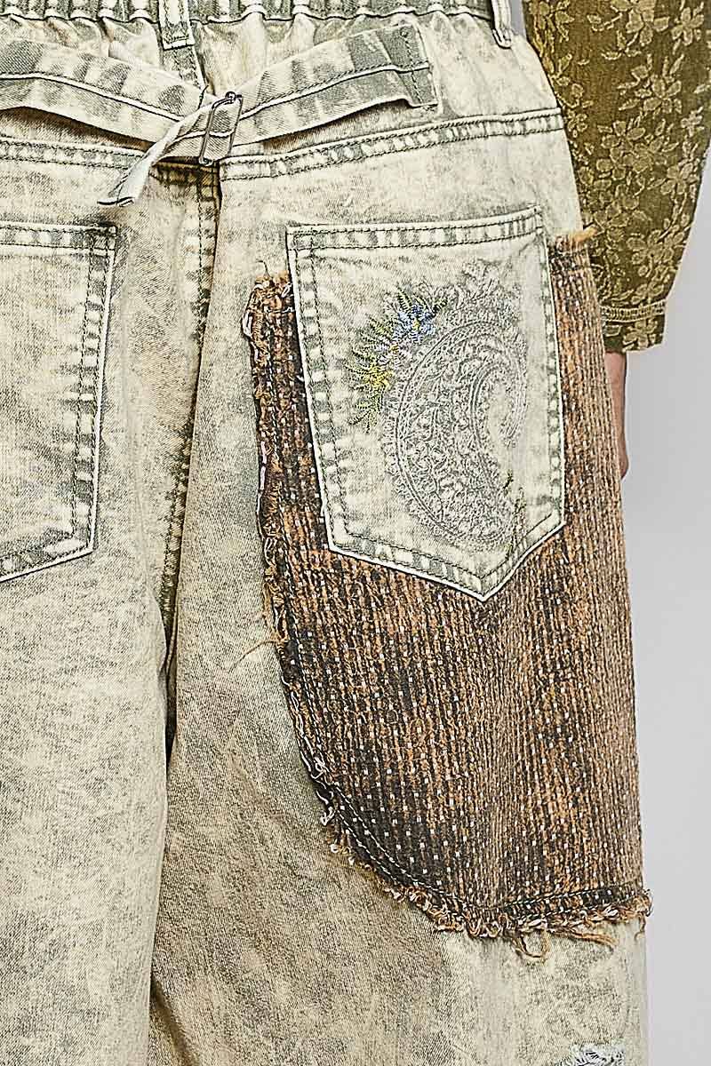 PATCH ME IF YOU CAN POL Wide Leg Patched Jeans