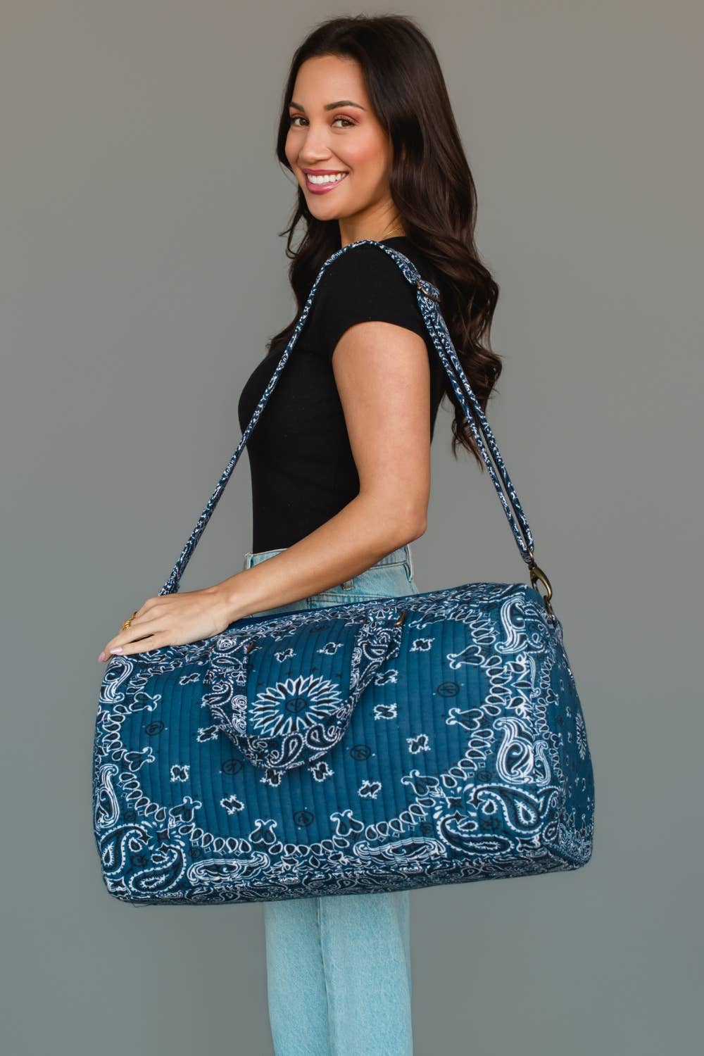 JUNE Ship - Dk. Blue Bandana Duffel