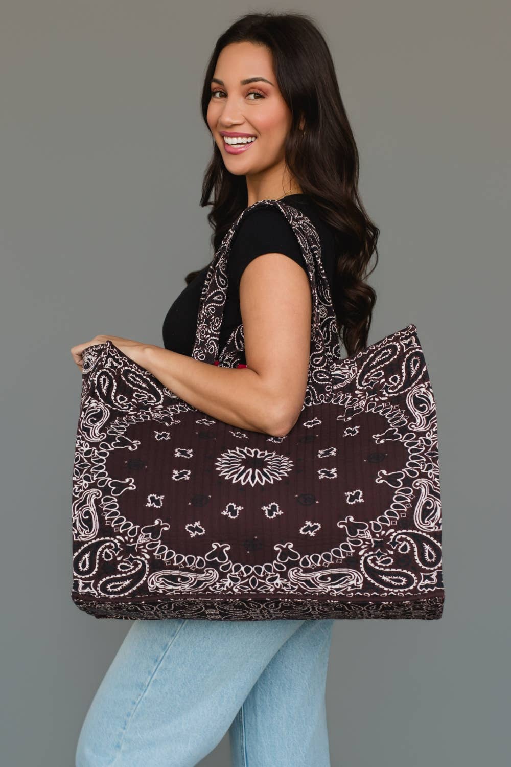 JUNE Ship - Brown Bandana Tote