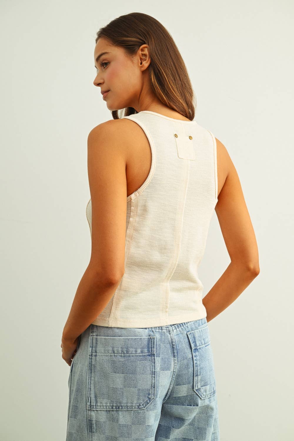 ET6892   WASHED RIB SLEEVELESS TOP