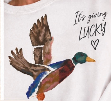 It’s giving LUCKY sweatshirt