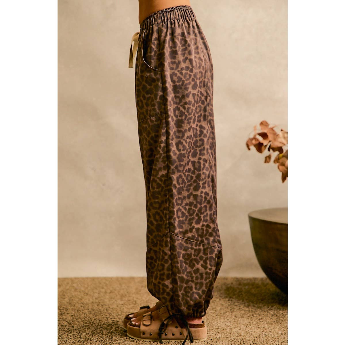 JULY SHIP   LEOPARD PRINT BALLOON STYLE PULL UP PANTS: LEOPARD