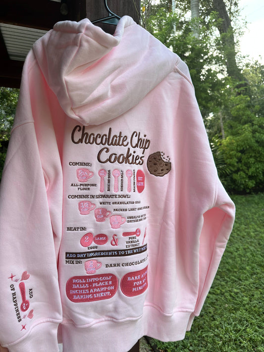 Light Pink Chocolate Chip Cookie Recipe Embroider Hoodie