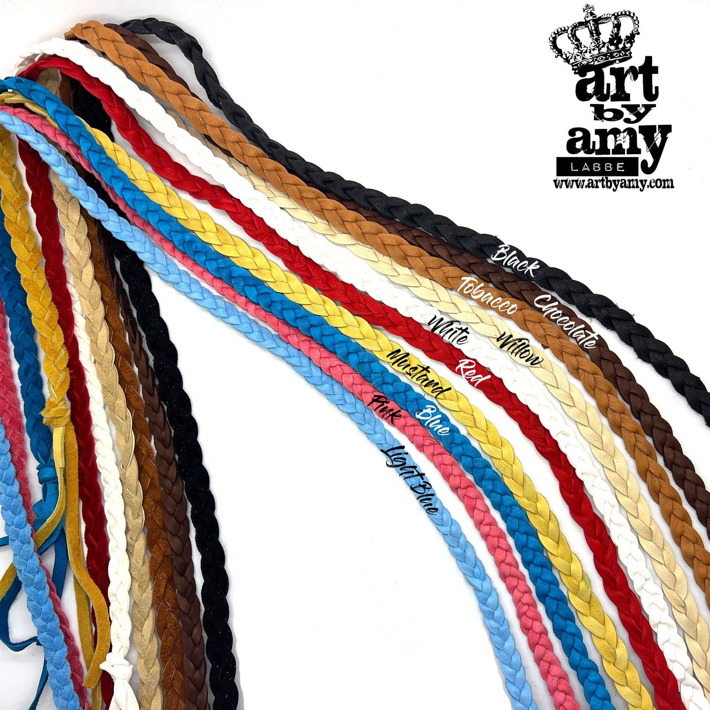 Braided Leather Tassel Necklace: Tobacco
