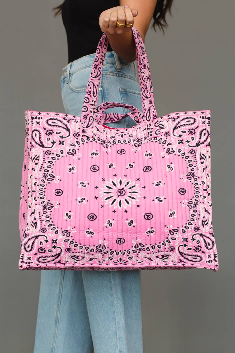 JUNE Ship - Pink Bandana Tote