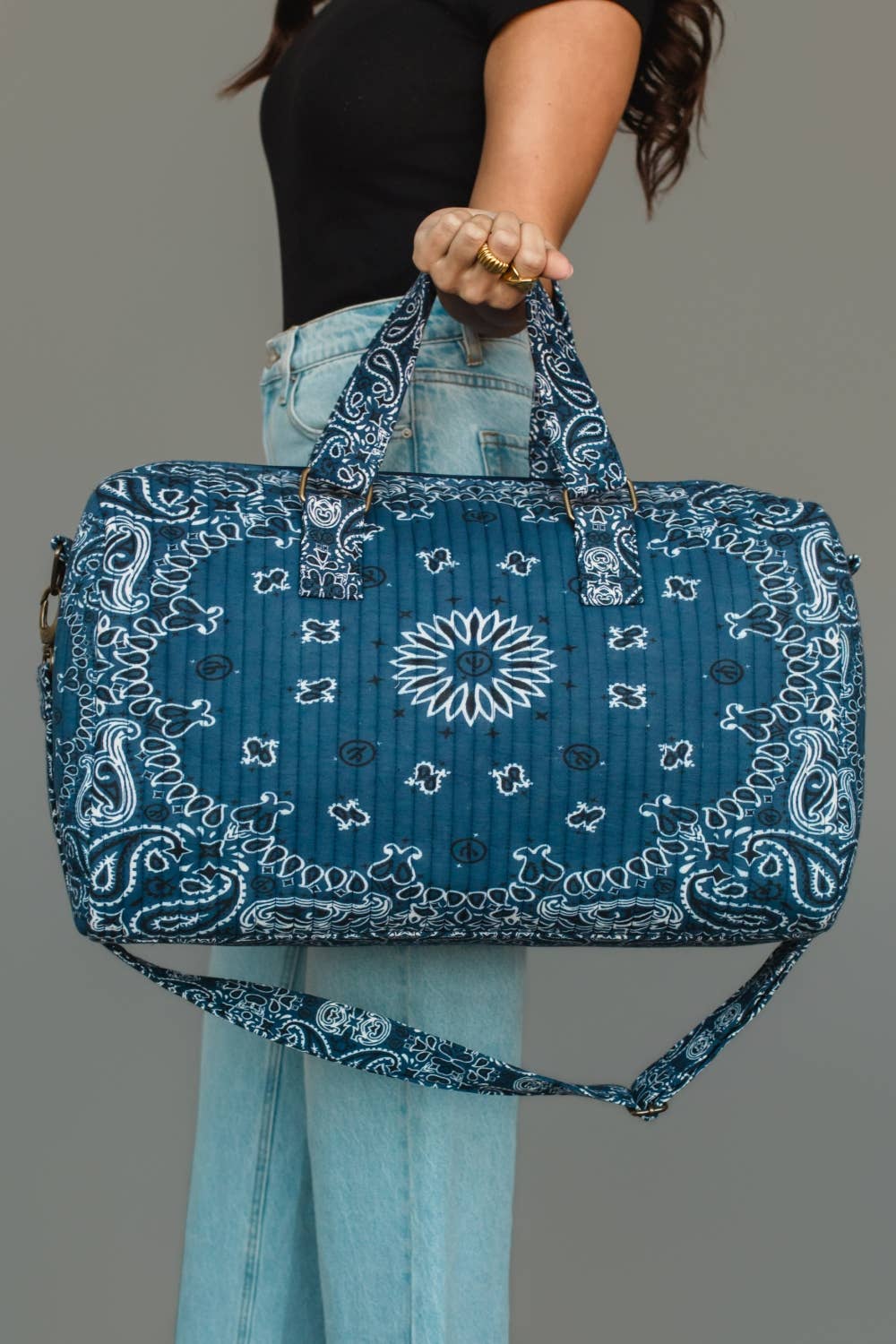 JUNE Ship - Dk. Blue Bandana Duffel