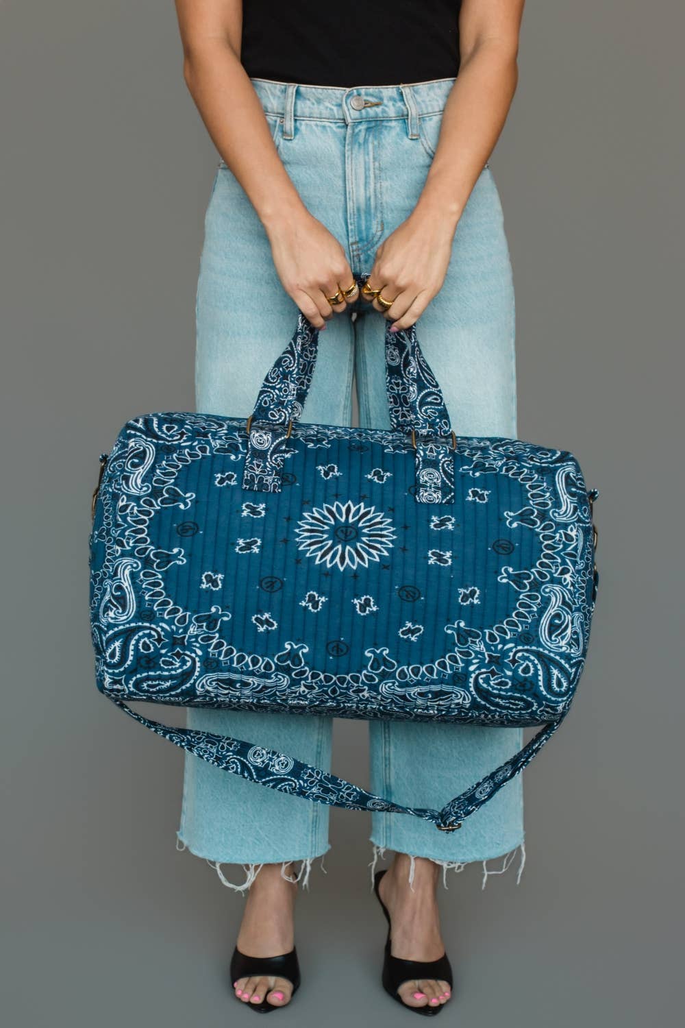 JUNE Ship - Dk. Blue Bandana Duffel