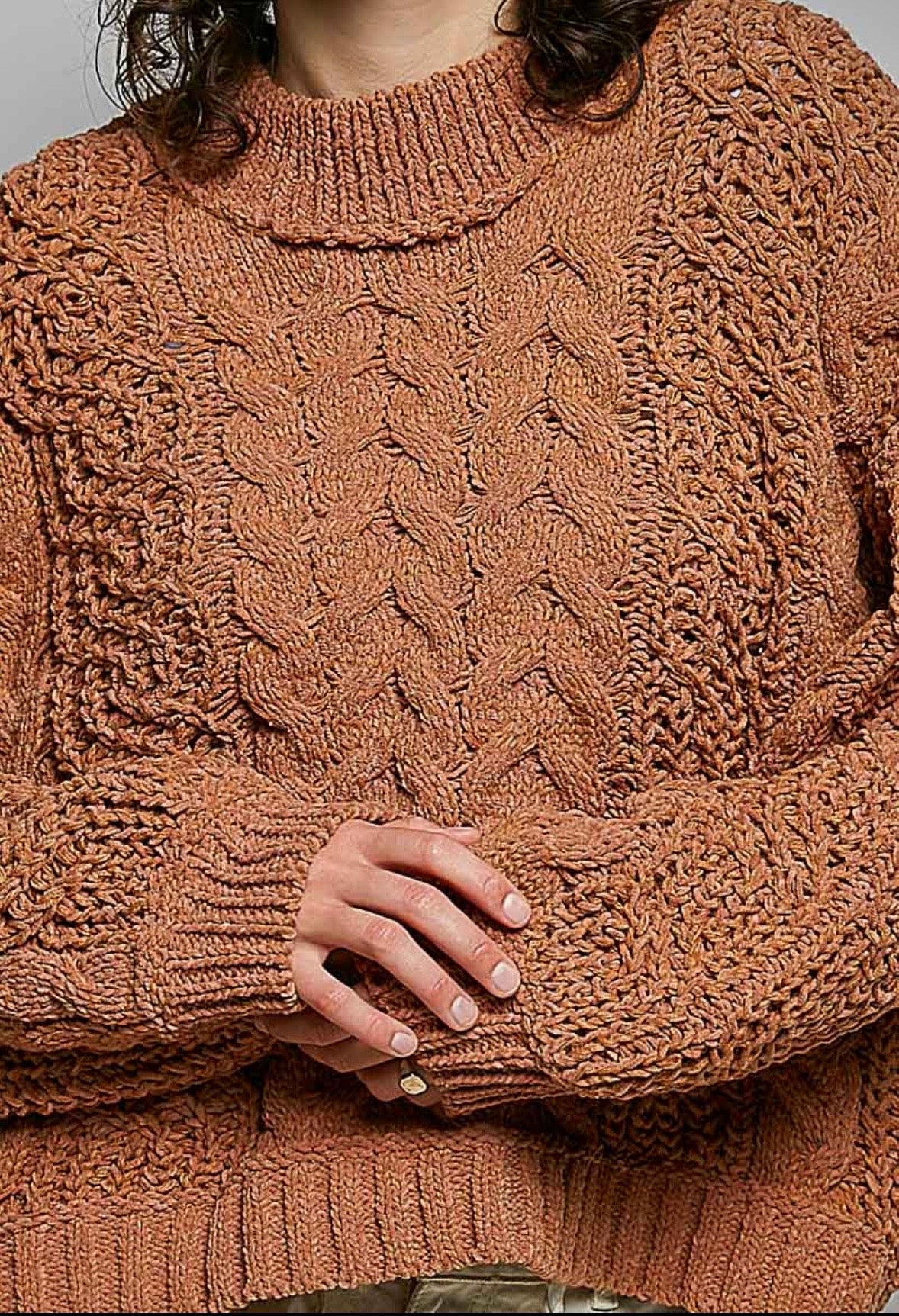 POL cable knit Pumpkin