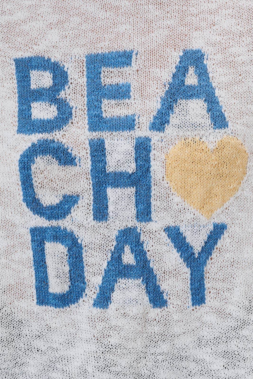 April SHIP ROUND NECK LONG SLEEVE "BEACH DAY" GRAPHIC LT WEIGHT SWEATER