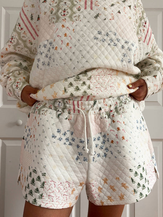 CHRISTMAS COZY TIK TOK VIRAL Holiday Quilted Shorts