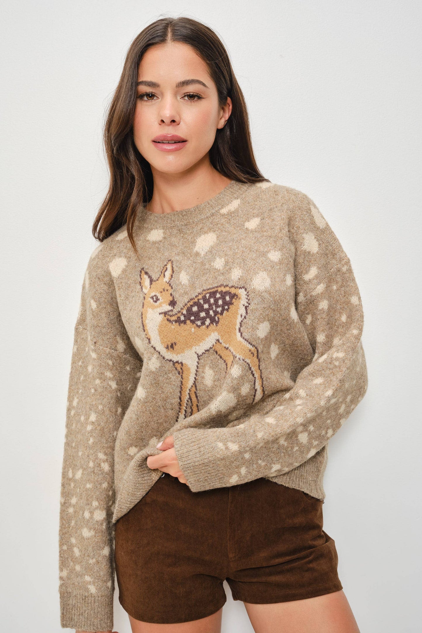 SEPT SHIP RAIDEN DEER PRINT SWEATER