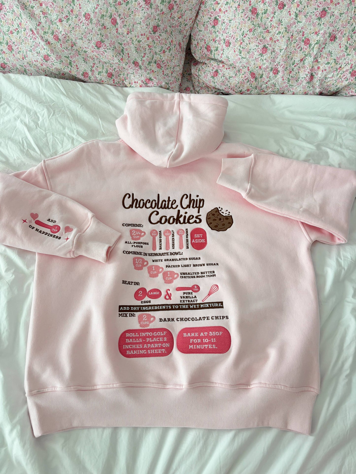 Light Pink Chocolate Chip Cookie Recipe Embroider Hoodie