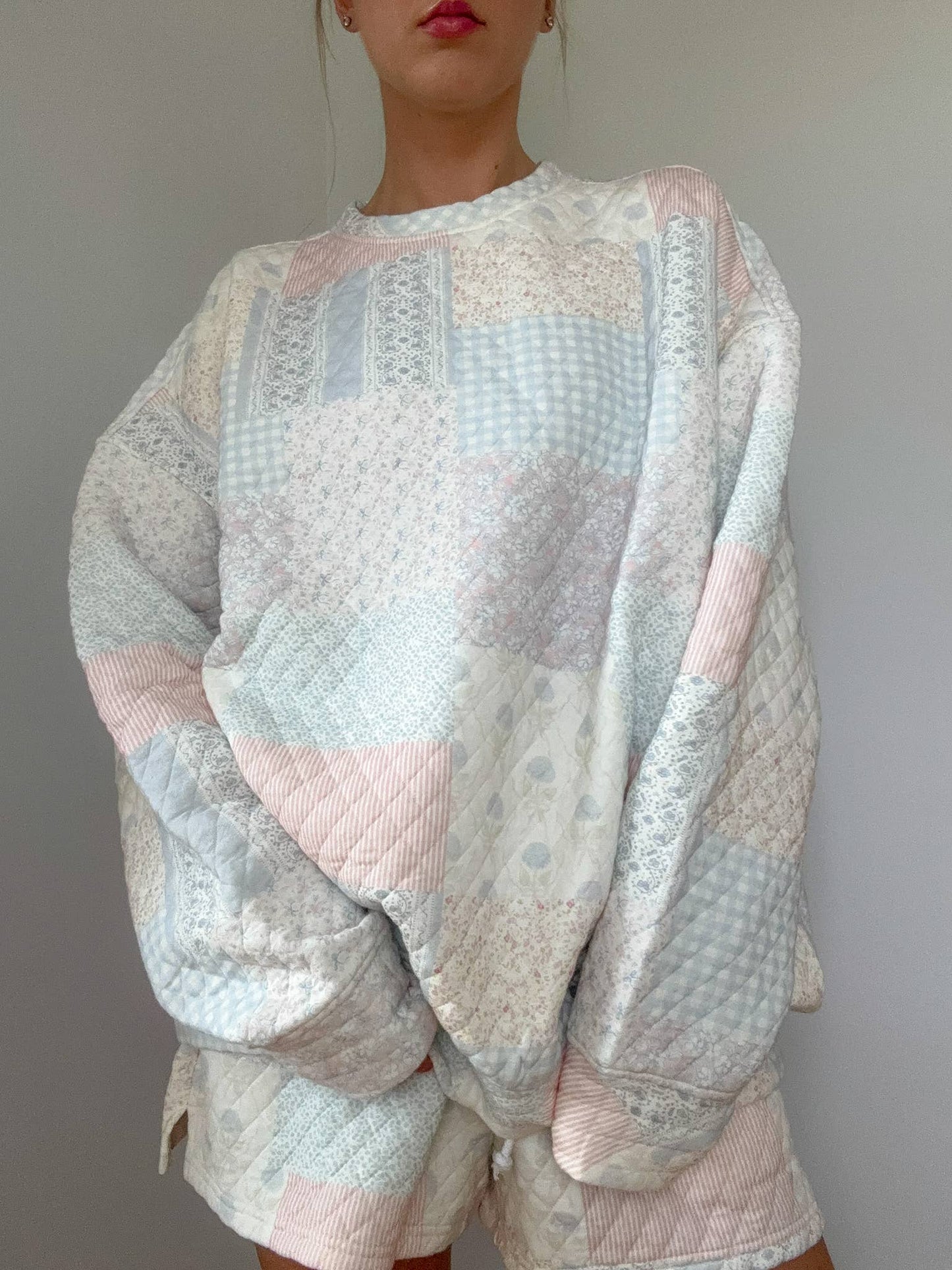 Shades Of Blue Quilted Pastel Sweatshirt