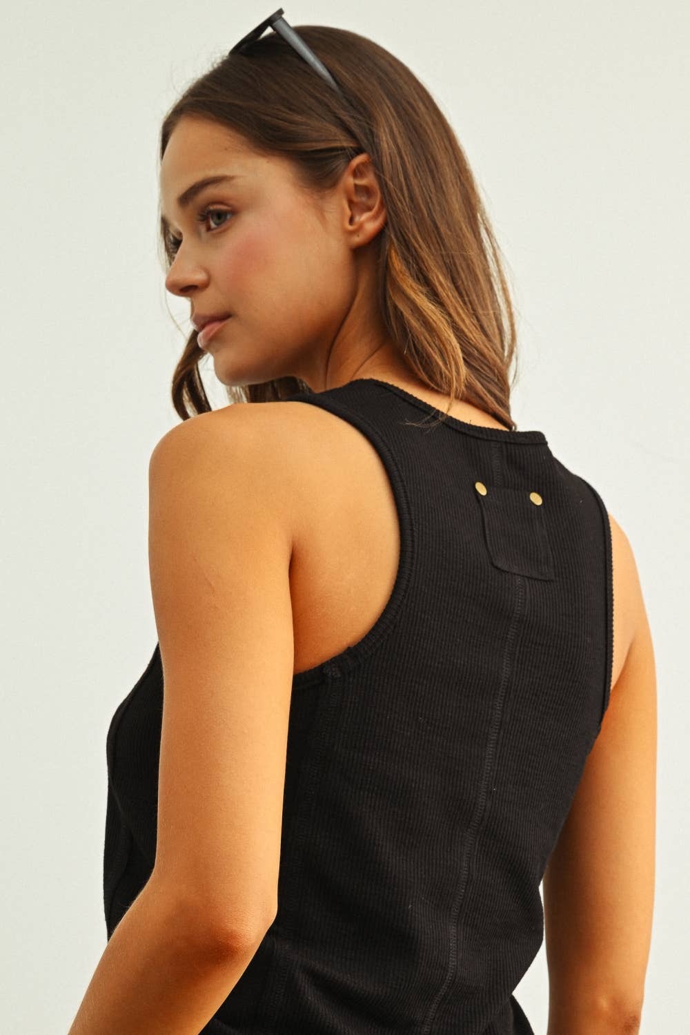 ET6892   WASHED RIB SLEEVELESS TOP