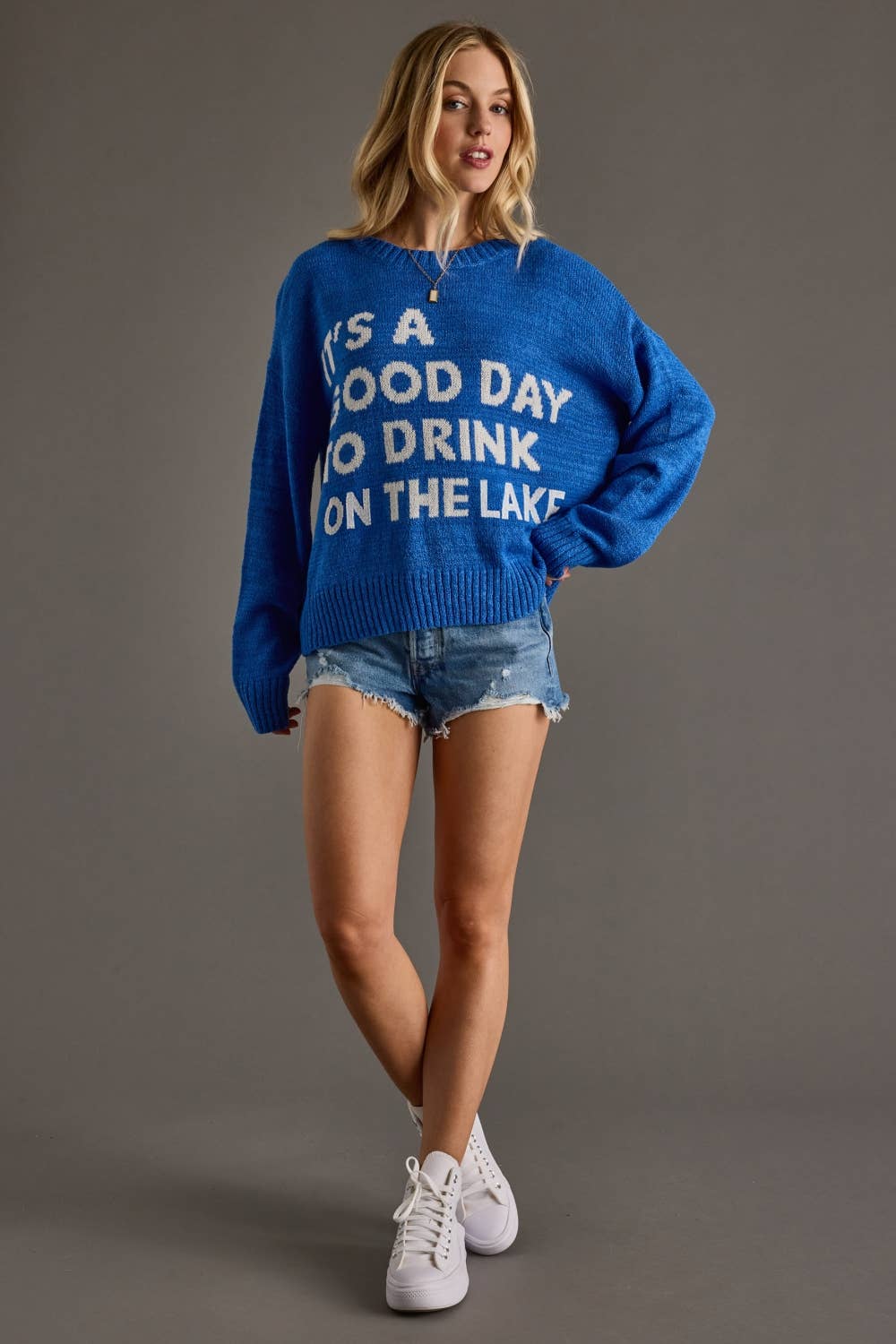 Blue Drink On The Lake Lightweight Sweater