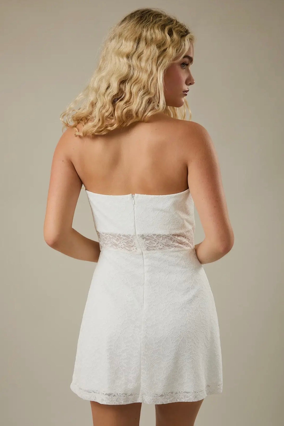 White lace halter dress