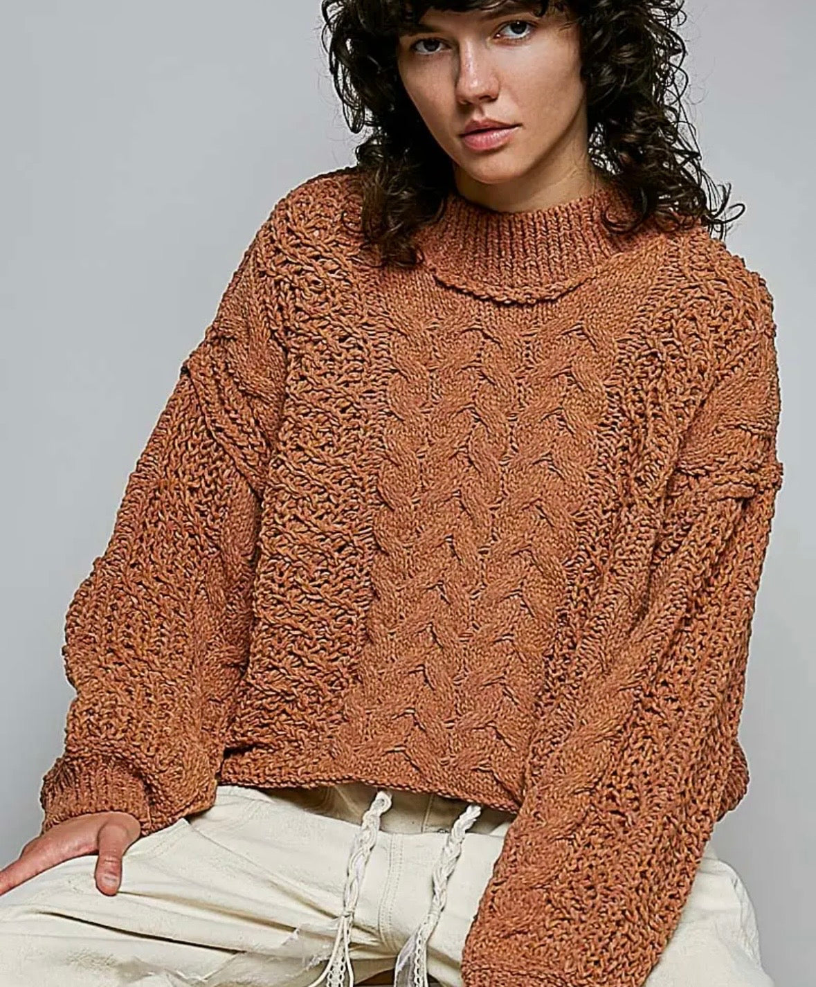 POL cable knit Pumpkin