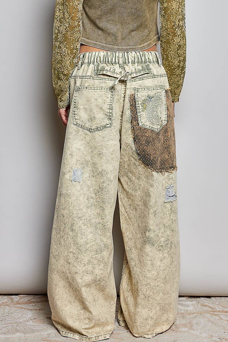 PATCH ME IF YOU CAN POL Wide Leg Patched Jeans