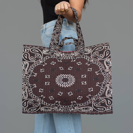 JUNE Ship - Brown Bandana Tote