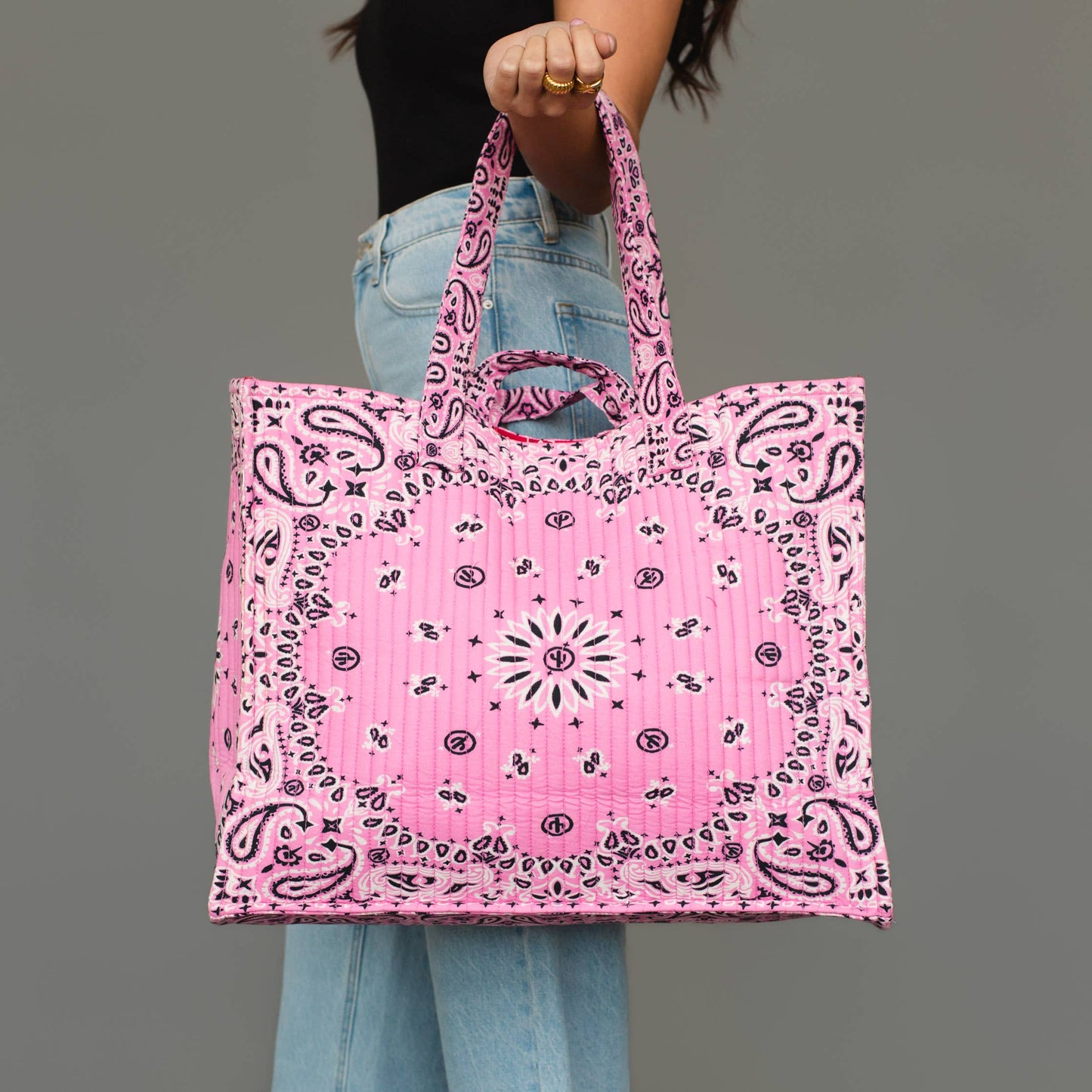JUNE Ship - Pink Bandana Tote