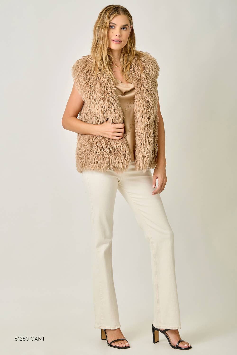 MOCHA LATTE  Shaggy Faux Fur Vest