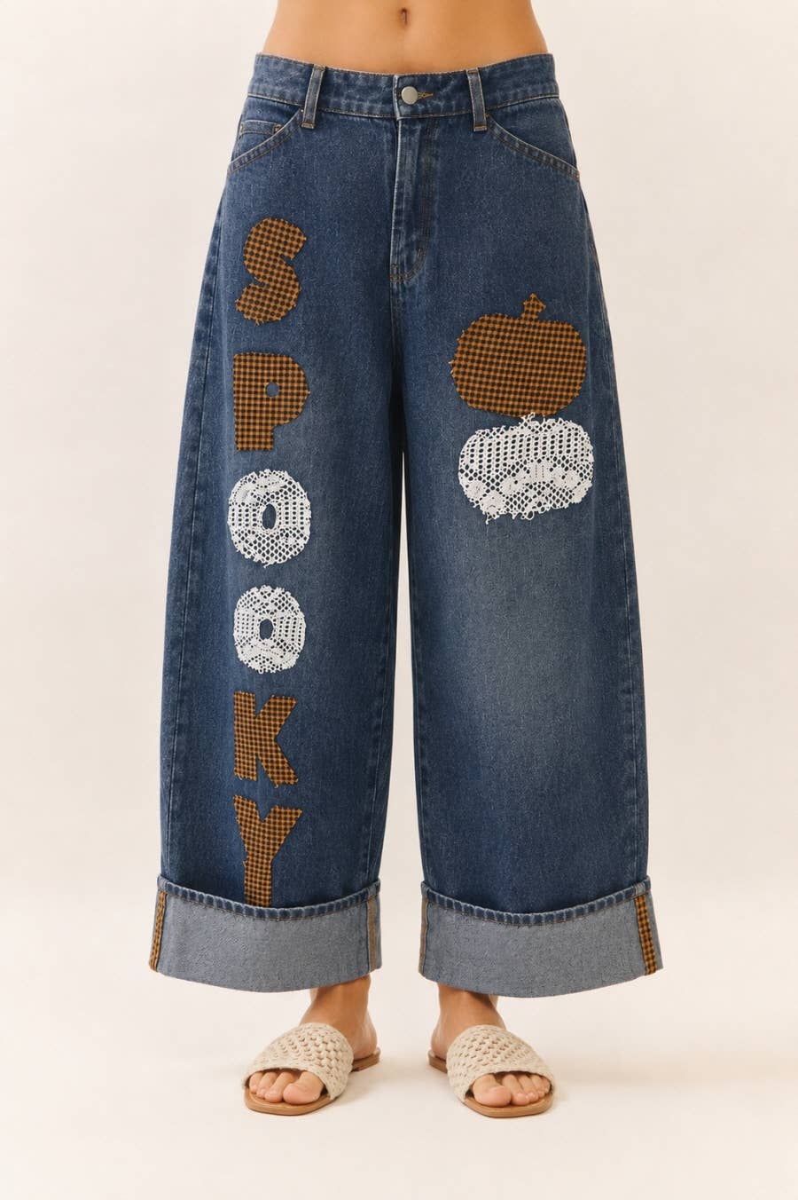 OCT 1ST SHIP SPOOKY Barrel Denim Jean: WASHED BLUE DENIM