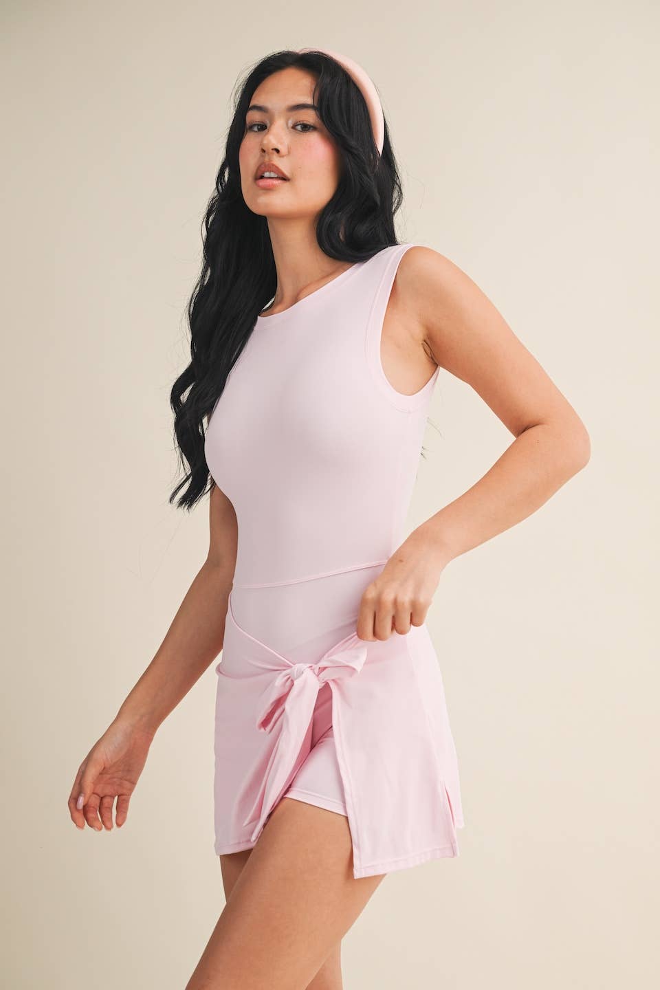 JUNE SHIP Sleeveless Wrap Tie Front Dress