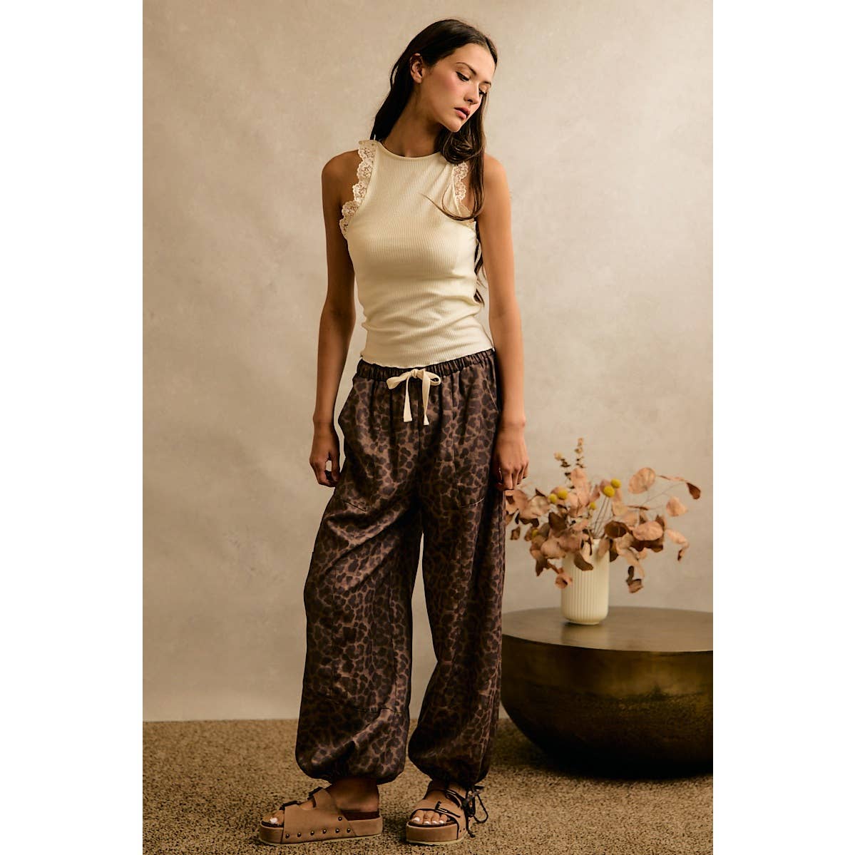 JULY SHIP   LEOPARD PRINT BALLOON STYLE PULL UP PANTS: LEOPARD