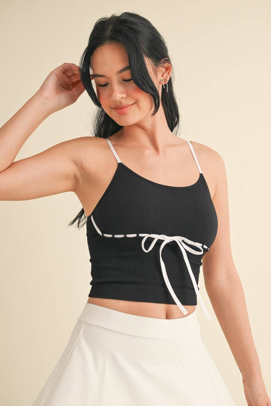 Front Ribbon Detail Tank Top