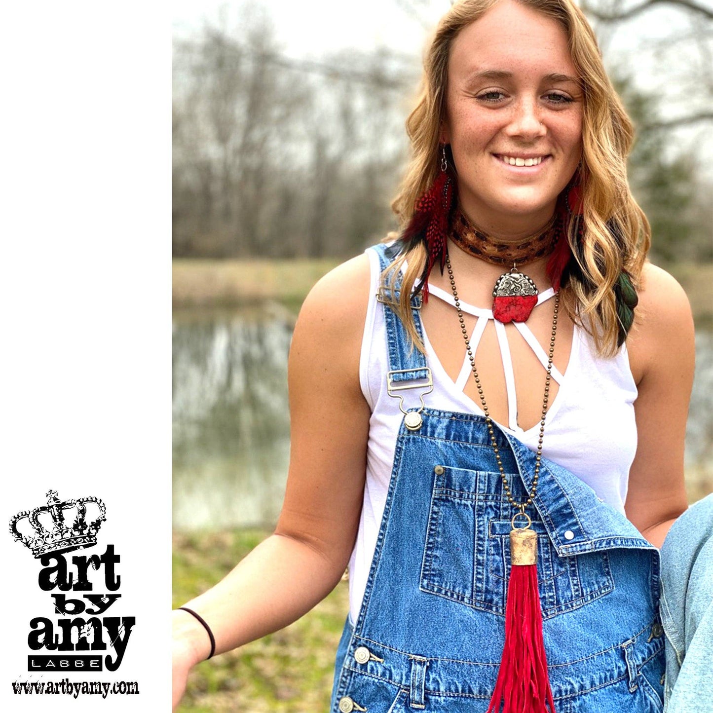 Calamity Jane Choker: Tobacco / Turquoise