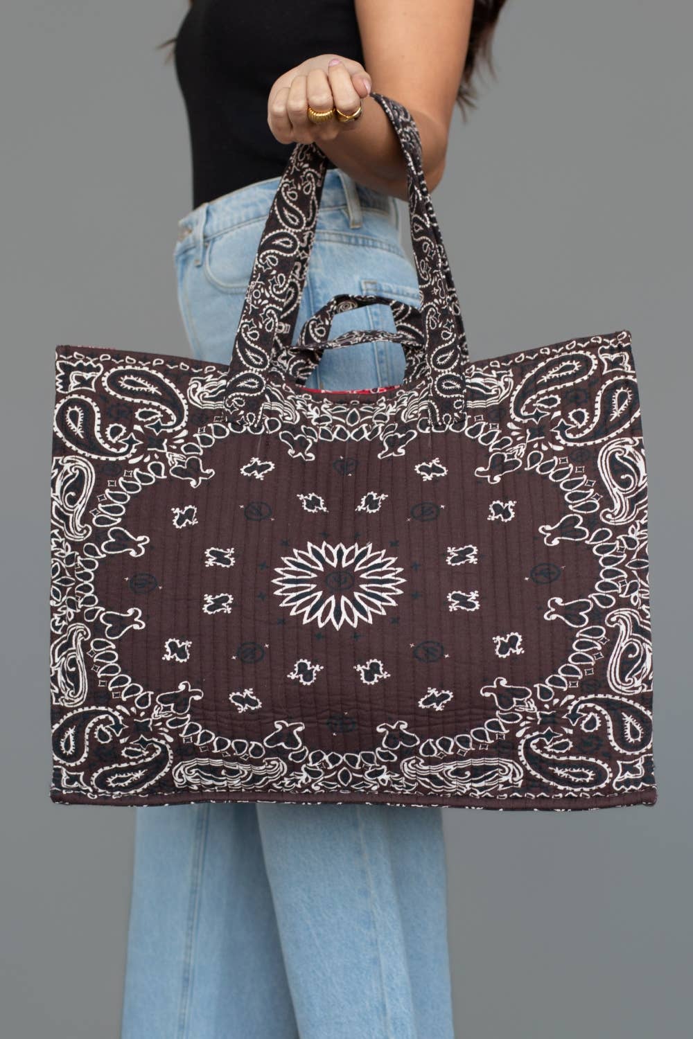 JUNE Ship - Brown Bandana Tote