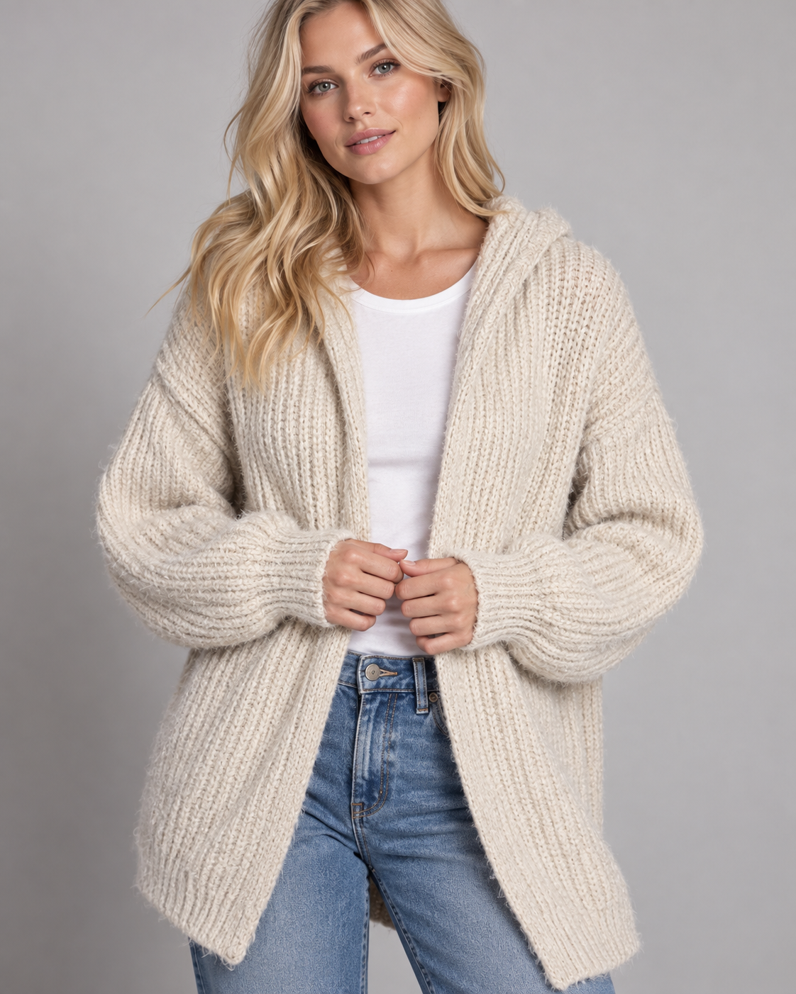 BRISK MORNINGS POL hooded cardigan
