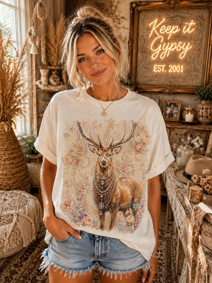 OOOOh Deer blinged tee