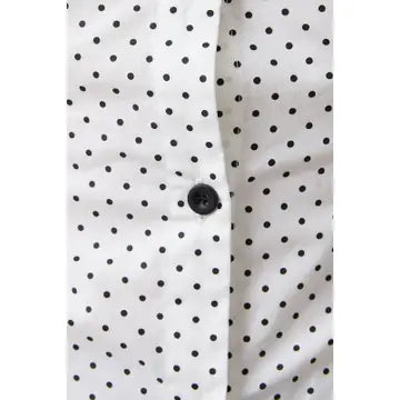 Short Sleeve polka dot front button with tie back