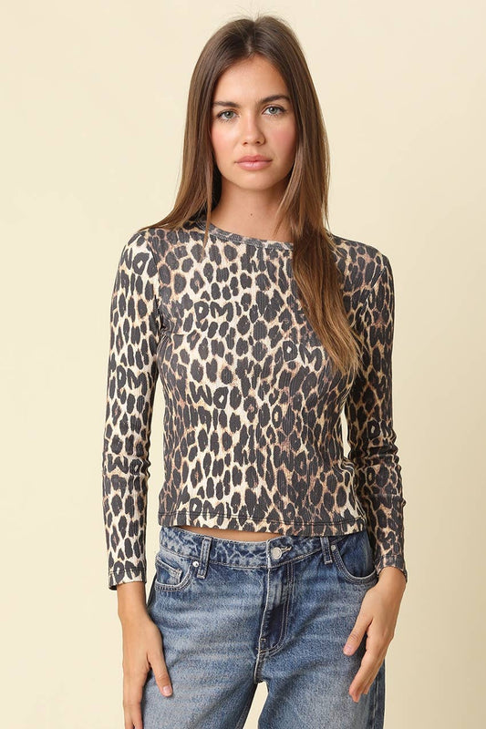 Seren Fitted Leopard  Top