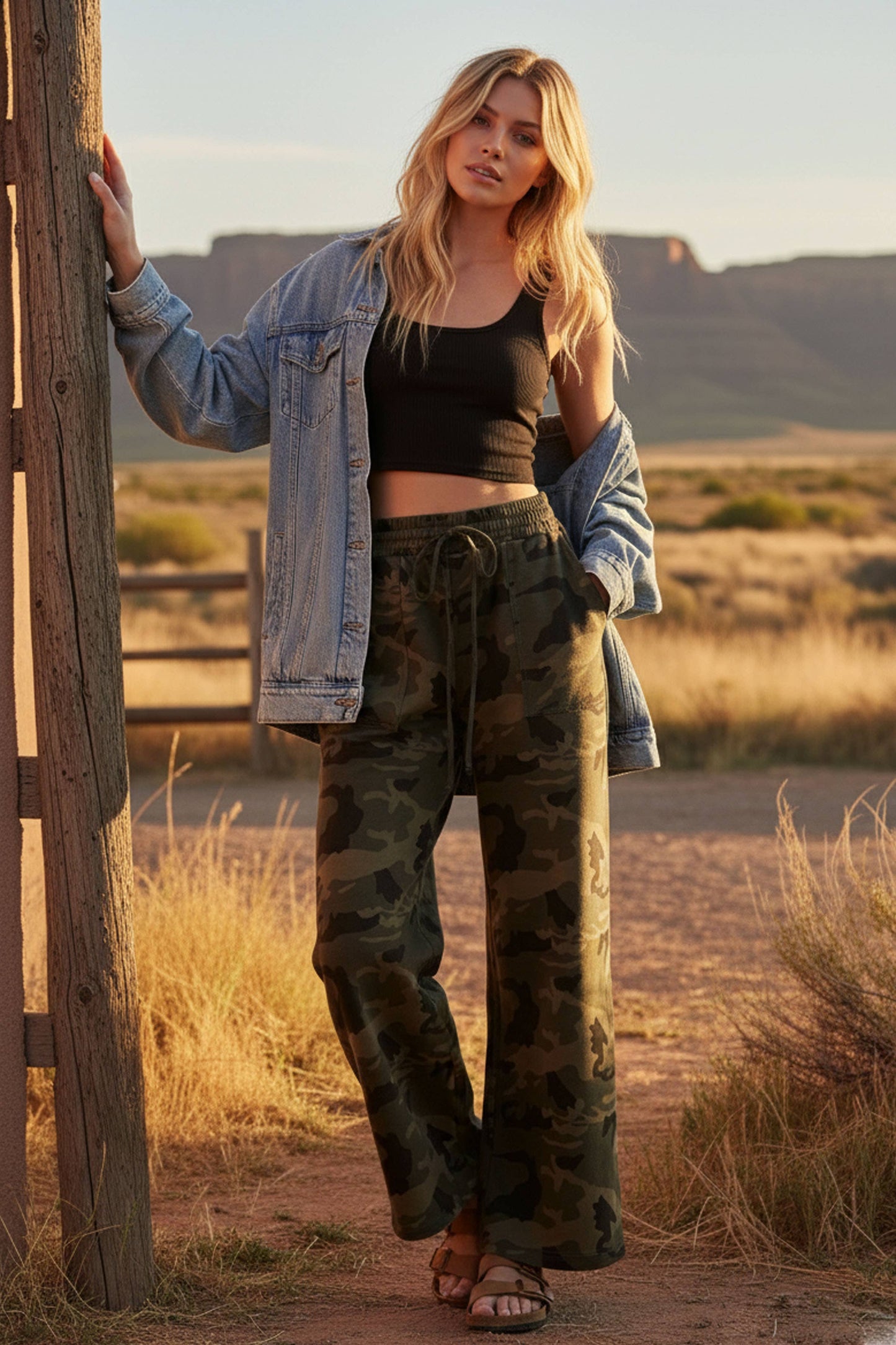 Camo Wide Leg Pants